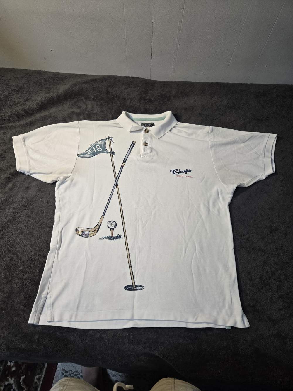 Chap Ralph Lauren White Golf Graphic Chap Shirt